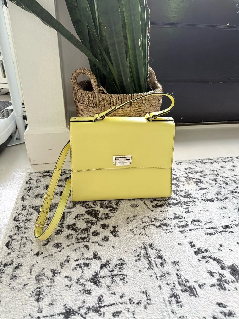 kate spade Doris Lemon Yellow Structured Top-Handle Satchel